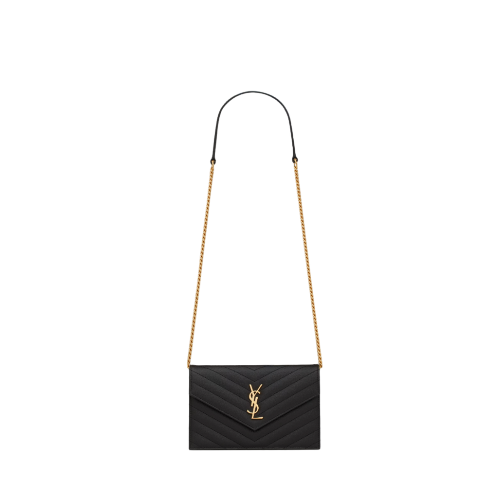 Chloéa Énvelle Patent Chain Wallet