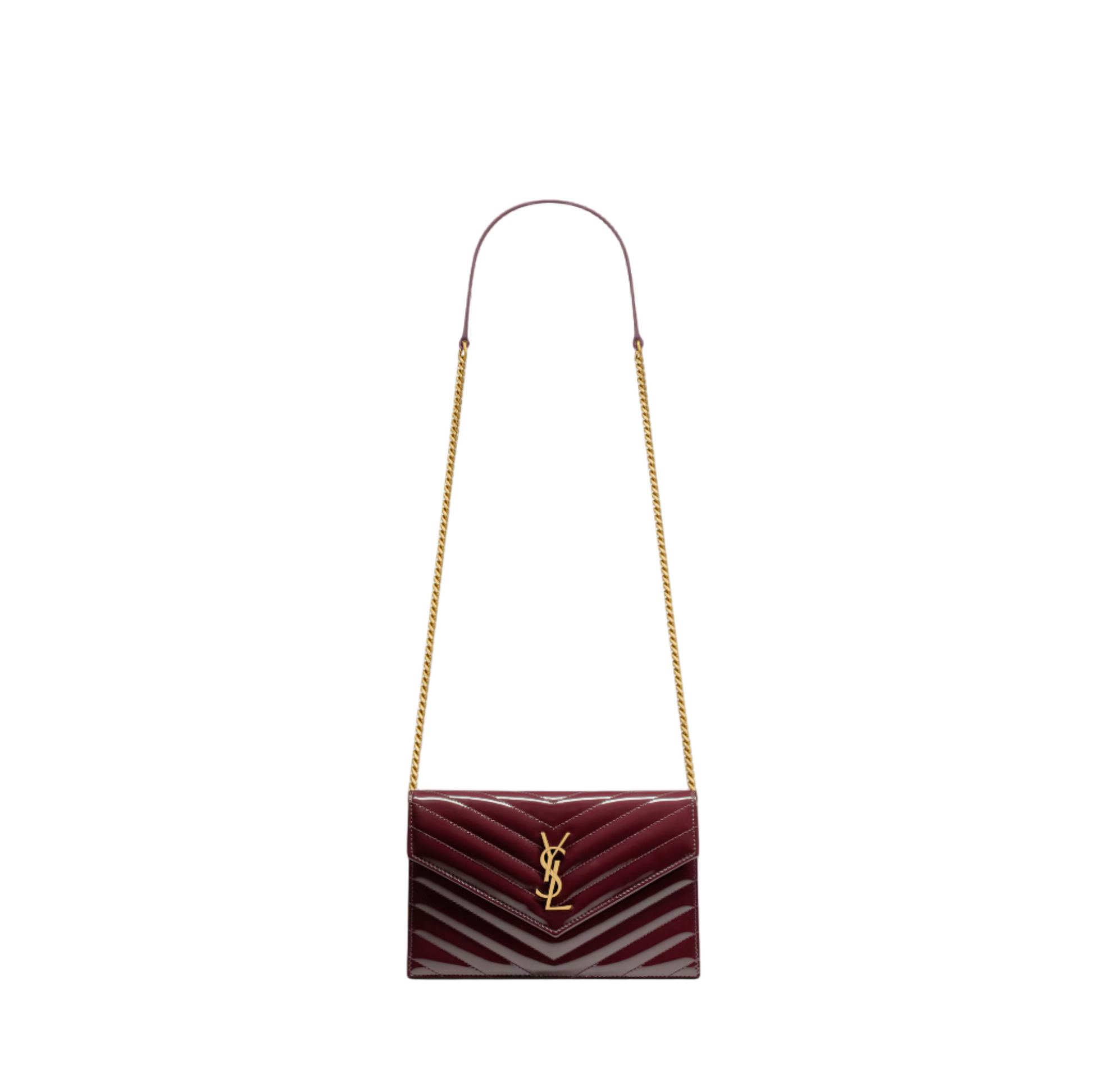 Chloéa Énvelle Patent Chain Wallet